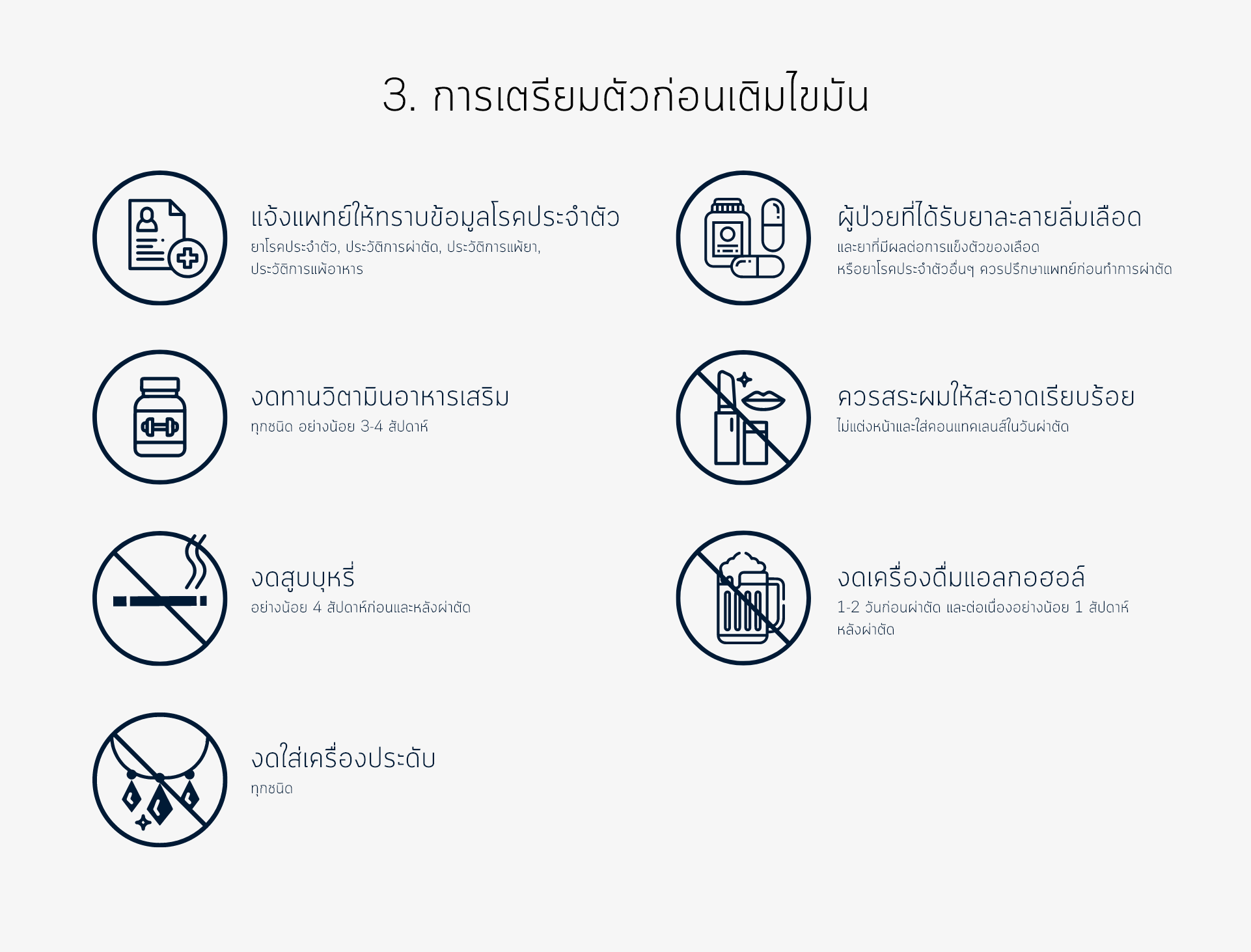 3. การเตรียมตัวก่อนเติมไขมัน
